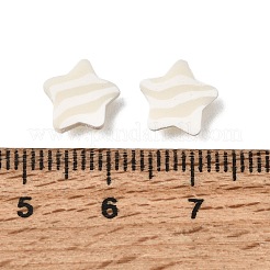 光る手作りポリマークレイカボション  ストライプスター  暗闇で光る  ツートン  古いレース  8~8.5x8~9.5x1~1.5mm  約4900個/500g&nbsp;PY-CBA5A20-16A