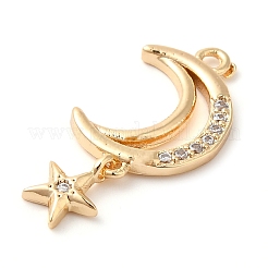 Brass Micro Pave Clear Cubic Zirconia Pendants&nbsp;KK-G503-39G