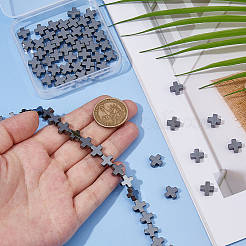 2 Strands Electroplated Non-Magnetic Synthetic Hematite Beads Strands&nbsp;G-FH0002-58