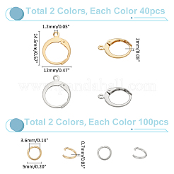 80Pcs 304 Stainless Steel Leverback Earring Findings&nbsp;DIY-ME0001-05