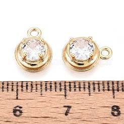 Brass Pave Cubic Zirconia Pendants&nbsp;KK-T071-41G