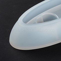 DIYシリコンモールド  レジン型  UVレジン用  エポキシ樹脂ジュエリー作り  オーバル  ホワイト  177x70x30mm  内径：135x44mm&nbsp;DIY-Z013-02