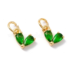 Rack Plating Brass Cubic Zirconia Charms&nbsp;KK-I684-04G-RS