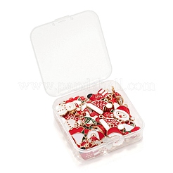 48Pcs 8 Style Christmas Theme Alloy Enamel Pendants&nbsp;ENAM-LS0001-47-RS