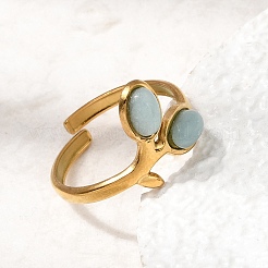 304 Stainless Steel Cuff Open Rings&nbsp;RJEW-F213-04G-09