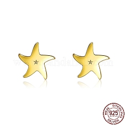 スターリングシルバースタンドピアス  ヒトデ  ゴールドカラー&nbsp;EJEW-BB67166-G