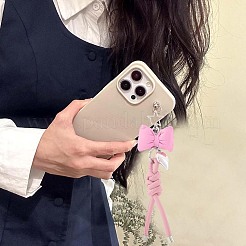 2個 2色イミテーションレザーキーホルダー  蝶結びストラップバッグ吊り下げアクセサリー  ミックスカラー  150mm  1pc /カラー&nbsp;KEYC-CL0001-03A