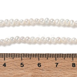 天然養殖淡水パールビーズ連売り  グレード2a++  ポテト  ベージュ  2.8~3.2mm  穴：0.3mm  約118~120個/連  14.17''（36センチメートル）&nbsp;PA-CBAC463-42