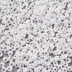 TOHO差し玉ビーズ  日本製シードビーズ  丸い穴  （半透明のセイロンスノーフレーク141)個  3.5x3x2.5mm  穴：0.8mm  約450 G /袋&nbsp;SEED-TM03-141