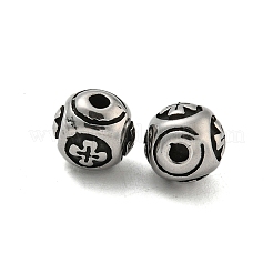 Round with Cross 304 Stainless Steel Beads&nbsp;STAS-E214-01AS-01