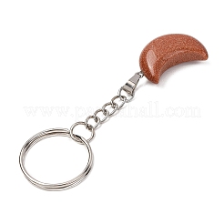 8Pcs 8 Styles Moon Gemstone Keychains&nbsp;KEYC-FH00002