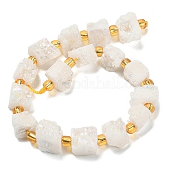 Electroplated Natural Druzy Agate Beads Strands&nbsp;G-G289-01E