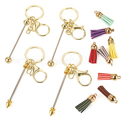 DIY Alloy & Aluminum Alloy Bar Beadable Keychain Making Kits&nbsp;DIY-TA0012-43G