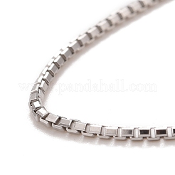 Anti-Tarnish 925 Sterling Silver Box Chain Necklace for Women&nbsp;NJEW-M190-02A-P