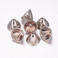CCBプラスチックビーズコーン  コーン  プラチナ  22x15mm  穴：2mm&nbsp;CCB-F006-65P