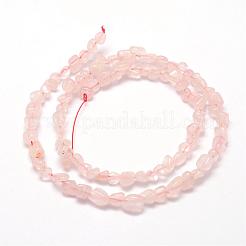 天然石ローズクォーツビーズ連売り  ナゲット  3~5x3~5x3~8mm  穴：1mm  約85~90個/連  15.7インチ（40cm）&nbsp;G-F465-47
