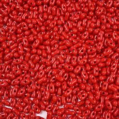 不透明なアクリルビーズ  ピーナッツ  レッド  6.5x4x3mm  穴：1.5mm  約9998個/500g&nbsp;MACR-T048-02N