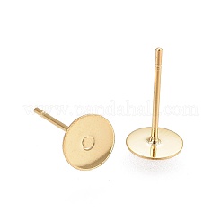 304ステンレススチール製イヤリング部品  フラットラウンド  24KGP本金メッキ  12x6x0.4mm  ピン：0.7mm&nbsp;LS-A-STAS-I100-40G