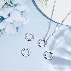4Pcs Smooth 304 Stainless Steel Spring Gate Rings&nbsp;STAS-HY0002-15