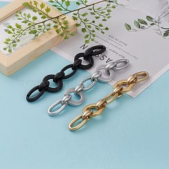 手作りの不透明なスプレー塗装アクリルリンクチェーン  スプレー塗装されたccbプラスチッククイックリンクコネクタ付き  ミックスカラー  31.5x4.5mm  23x16x9mm  35x19x6mm  39.37インチ（1m）/連  1連売り/セット&nbsp;AJEW-JB00869