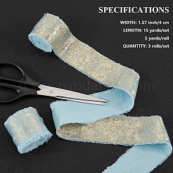 4.5M Single Face Hot Stamping Polyester Frayed Ribbon&nbsp;OCOR-WH20003-08C