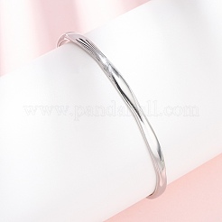 女性用304ステンレススチールカフバングル  ステンレス鋼色  内径：2-1/2x1-7/8インチ（6.2x4.8cm）&nbsp;BJEW-Z146-05P