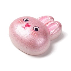 樹脂カボション  兎  ピンク  19.5x18.5x8.5mm&nbsp;X1-CRES-Z010-03O