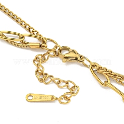 Ion Plating(IP) 201 Stainless Steel Multilayer Necklaces&nbsp;NJEW-K270-16G