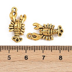 合金のチベット風チャーム  ロブスター  アンティーク黄金  22x10x6mm  穴：1.2mm&nbsp;FIND-Z093-01AG