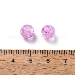 スプレーペイントクラックルガラスビーズ  ラウンド  ツートン  スミレ  8mm  穴：1.6mm  約806個/500g&nbsp;CCG-XCP0001-10