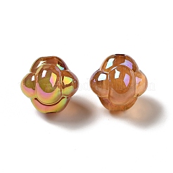 UVメッキレインボー虹色アクリルビーズ  結び目  チョコレート  17x17.5x17.5mm  穴：2.8mm&nbsp;PACR-M002-02C