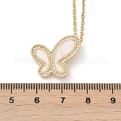 Brass Micro Pave Cubic Zirconia Pendant Necklaces&nbsp;NJEW-C076-11G