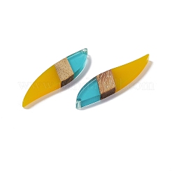 Transparent Resin & Walnut Wood Big Pendants&nbsp;RESI-M027-08E