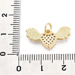 Brass Micro Pave Clear Cubic Zirconia Pendants&nbsp;KK-N268-09G