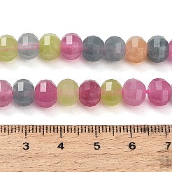 天然石ホワイトジェイドビーズ連売り  カボチャ  染め  多面カット  ミックスカラー  7.5~8x6~6.5mm  穴：1.1mm  約57個/連  14.57''（37センチメートル）&nbsp;GG-CBA9106-02J