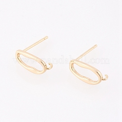 Brass Stud Earring Findings&nbsp;X-KK-S350-010G