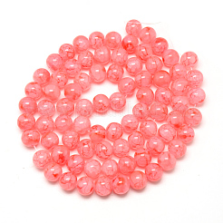 Baking Paint Crackle Glass Bead Strands&nbsp;DGLA-Q023-6mm-YS65