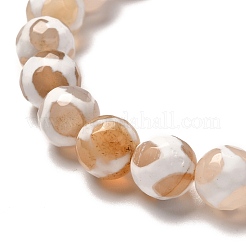 Tibetan Style Turtle Back Pattern dZi Natural Tibetan Agate Stretch Bracelet for Men Women&nbsp;BJEW-JB06716