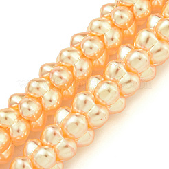 透明スプレー塗装ガラスビーズ連売り  花  ナバホホワイト  10x10x6.5mm  穴：1.2mm  約70個/連  16.14''（41センチメートル）&nbsp;GLAA-P066-01D