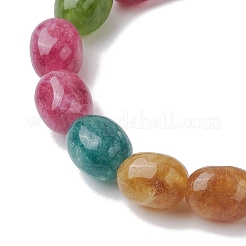 Dyed Natural Malaysia Jade Oval Beaded Stretch Bracelets for Women&nbsp;BJEW-JB11039