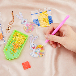 1 Set DIY Rabbit with Easter Egg Diamond Painting Keychains Kits&nbsp;DIY-FH0005-10