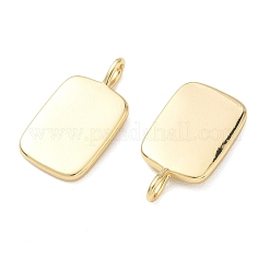 真鍮チャーム  長方形チャーム  空白タグのスタンプ  18KGP本金メッキ  26x14x2.5mm  穴：4x2.5mm&nbsp;KK-C259-19G
