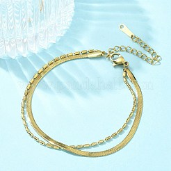 304 Stainless Steel Snake Chain Bracelets&nbsp;BJEW-C084-03G