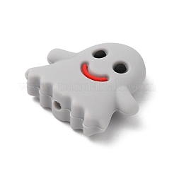 ゴースト食品グレードのシリコーンビーズ  ライトグレー  23.5x25x7.5mm  穴：2mm&nbsp;SIL-WH0002-77D