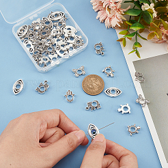 50Pcs 5 Style Tibetan Style Alloy Bead Frame&nbsp;FIND-PH0010-27