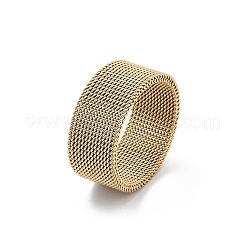 201 ステンレススチール指輪  ユニセックスのワイドバンドリング  ミックスカラー  10mm  内径：21mm&nbsp;RJEW-H242-01C