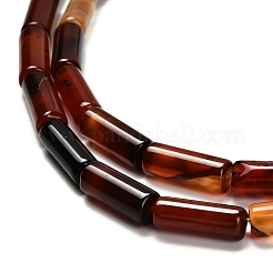 染め加工天然石瑪瑙ビーズ連売り  コラム  ブラウン  15.5~16x6~6.5mm  穴：1mm  約24~25個/連  14.96~15.35''（38~39センチメートル）&nbsp;G-G203-01B
