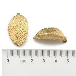304ステンレススチールのリーフペンダント  ゴールドカラー  28x17.5x1mm  穴：3mm&nbsp;STAS-S040-07G