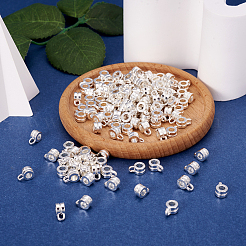 合金チューブベイル  ループベイル  保釈ビーズ  コラム  銀  9x6x4mm  穴：1.8mm  内径：3mm&nbsp;FIND-TAG0001-04