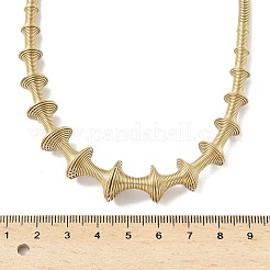 304ステンレススチール製不規則ツイストチェーンスパイラルビブネックレス女性用  18KGP本金メッキ  19.02インチ（48.3cm）&nbsp;NJEW-B127-01G-04